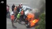 Everyday Heroes rescue man from under a burning car
