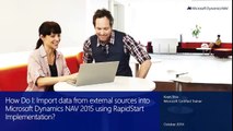 Import Data from External Sources Into Microsoft Dynamics NAV 2015 Using RapidStart Implementation