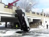 truck falls through ice on prior lake