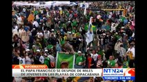 Papa Francisco culmina su visita a Brasil con una misa de clausura de la JMJ en Copacabana