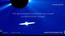 UFO Disney NASA Images Giant Winged UFO Passes Past Earth's Sun In SOHO