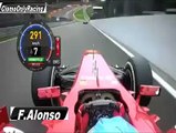 Fernando Alonso mistake in Eau Rouge - Belgium GP 2013