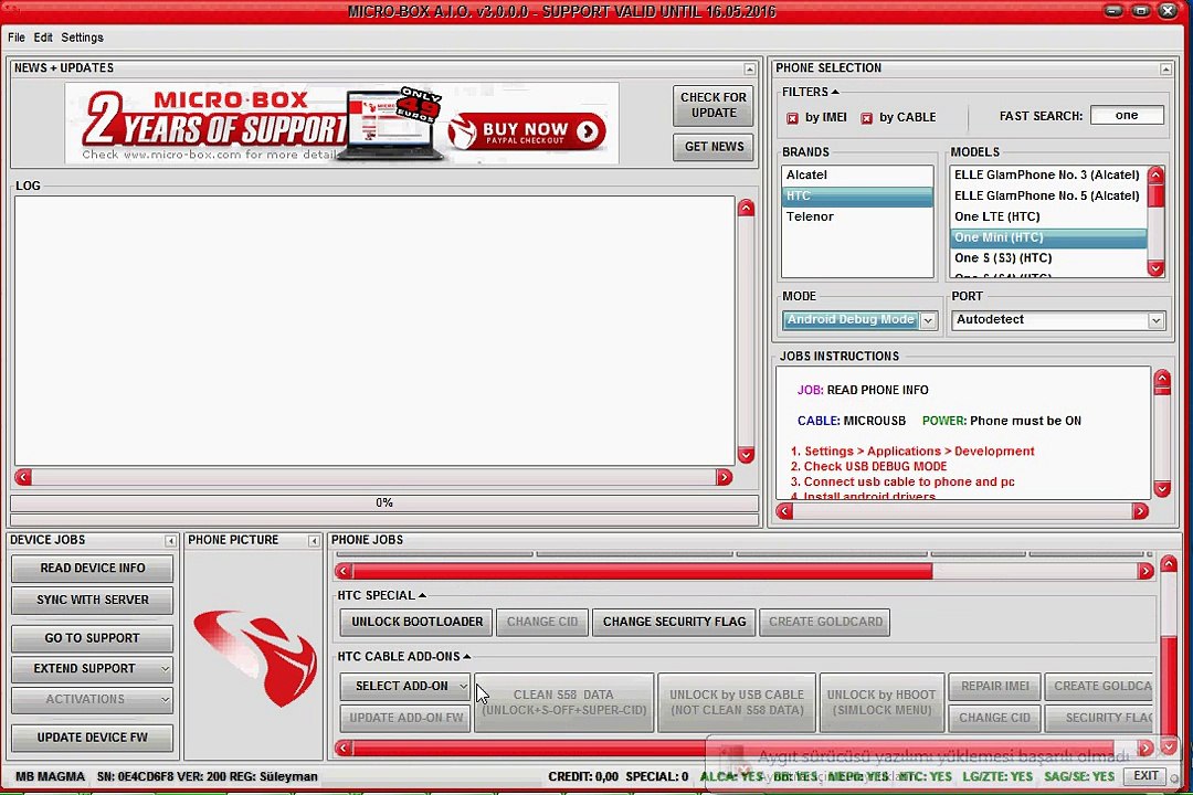 Htc One Mini IMEI Repair "Micro Box"