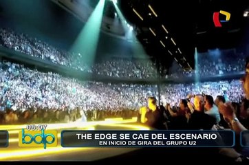 [BDP] Guitarrista de la banda U2 sufrió aparatosa caída durante concierto