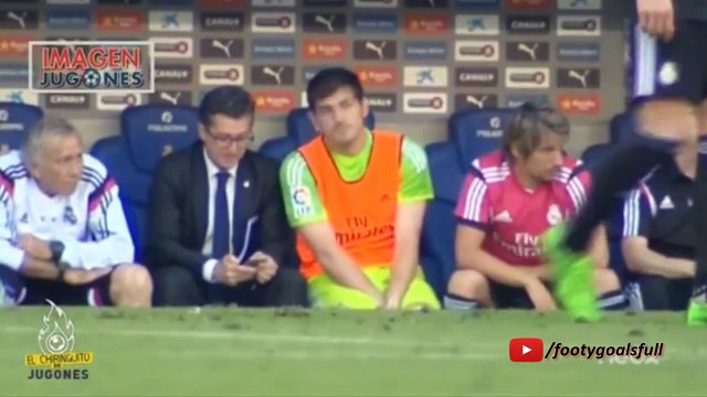Iker Casillas and Fabio Coentrao reaction at Keylor Navas fail