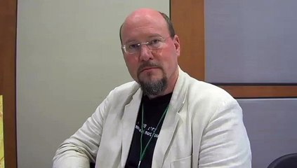 Lee Shackleford cuts an ad for the Sidewalk Film festival 2010