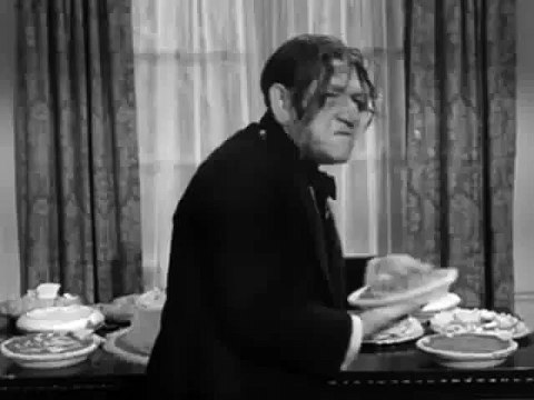 Three Stooges Shemp and Curly have a pie fight