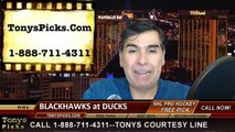 Anaheim Ducks vs. Chicago Blackhawks NHL Playoff Free Pick Game 2 Odds Prediction Preview 5-19-2015