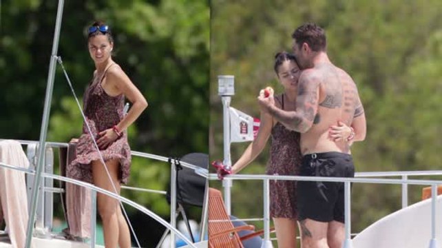 Adriana Lima Relaxes With Hunky Boyfriend On A Boat in Miami