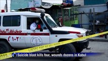 Suicide blast kills four, wounds dozens in central Kabul