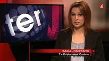 TV4Nyheterna Örebro - någon sladdar med volvo 740 mitt framför TV4 !