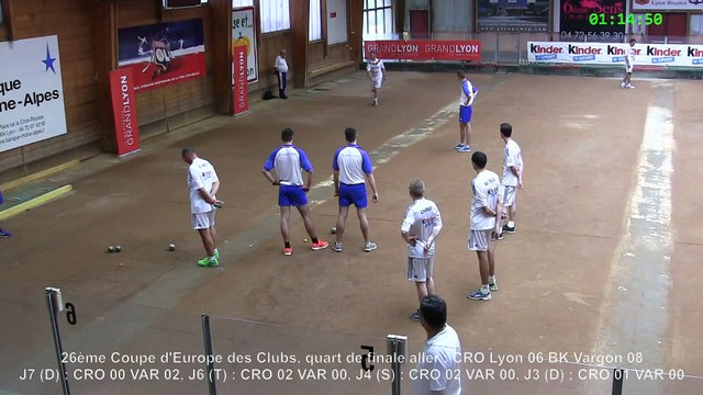 Mène 3 simple, CRO Lyon vs Vargon Rijeka, Sport Boules, Quarts de finale aller Coupe d'Europe des Clubs