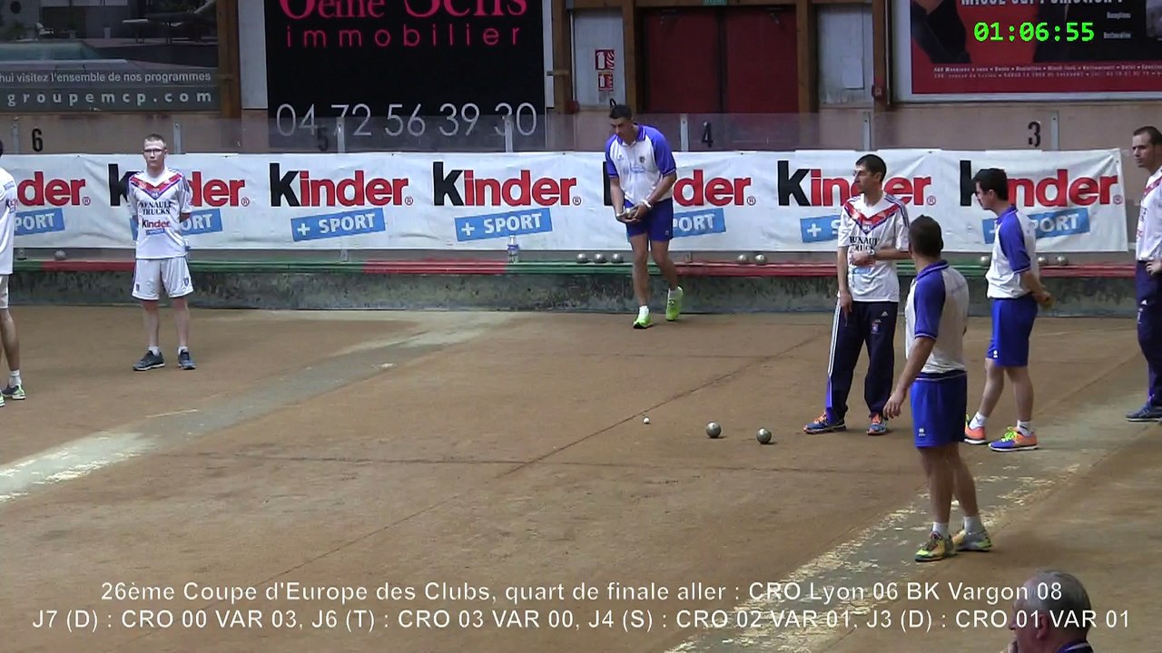 Mène 4 simple, CRO Lyon vs Vargon Rijeka, Sport Boules, Quarts de finale aller Coupe d'Europe des Clubs