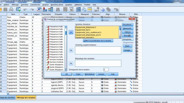 Formation SPSS: Analyse en Correspondance Multiple (ACM)