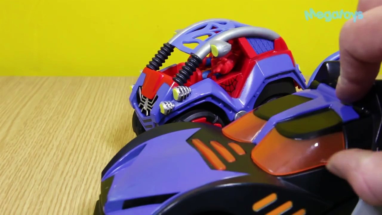 Batman Imaginext Batmobile Races VS Spiderman Buggy Playskool Toys