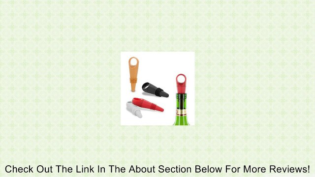 Metrokane Houdini Wine Bottle Stoppers 4-pack in Multi-color (Red Black Coffee Gray) Review