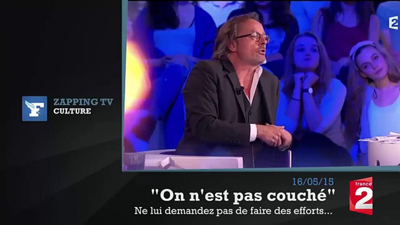 Zapping TV - Christophe Alévêque fait un doigt d'honneur dans On n'est pas couché (1)