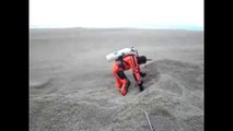 Diving in a Lake with Volcano Ash
