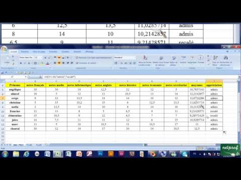 17 - Fonction Si - Excel