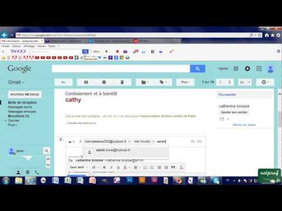 3f - Transférer un message avec Gmail