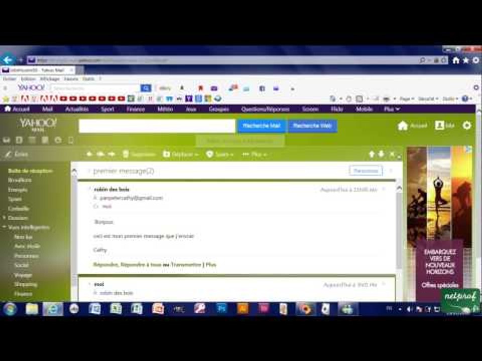 2d - Lire et répondre à un message avec Yahoo