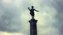 Time lapse Video statue clouds in the sky