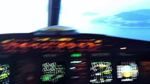 Cockpit landing at Nice (NCE), prescribed track rwy 22L, Airbus  A320 Air France