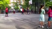 Street basketball 4 0n 4 grinding basketball game