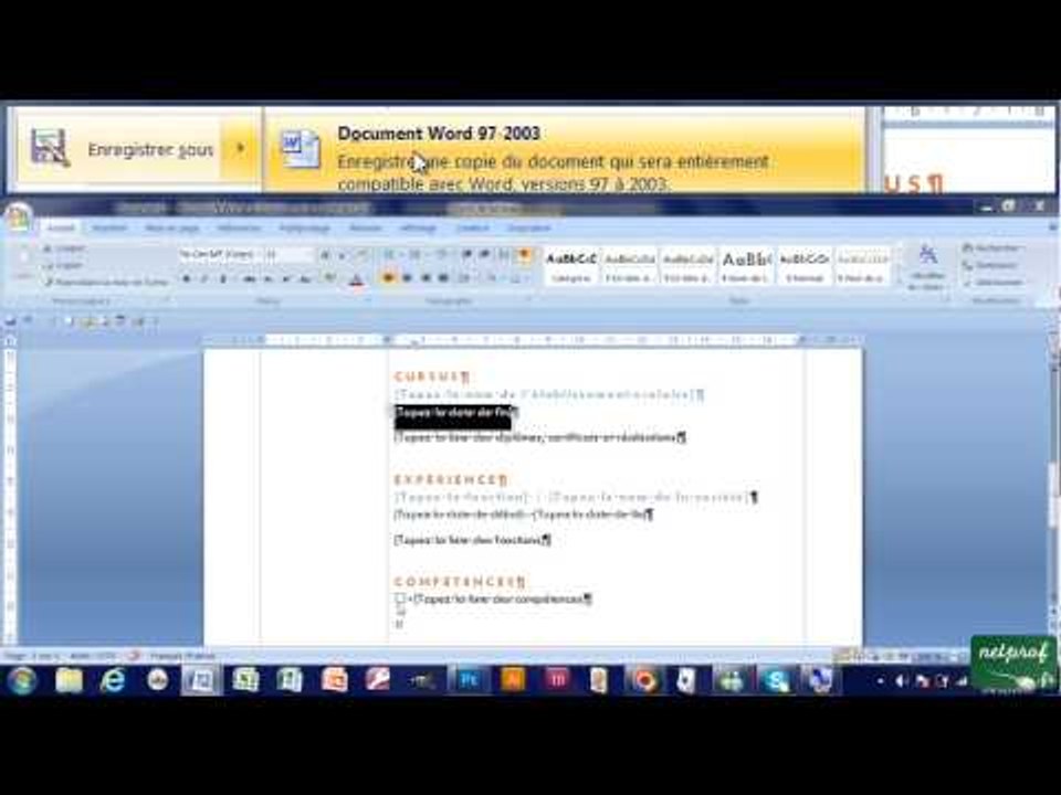 36 - Utiliser les modèles de document avec Word