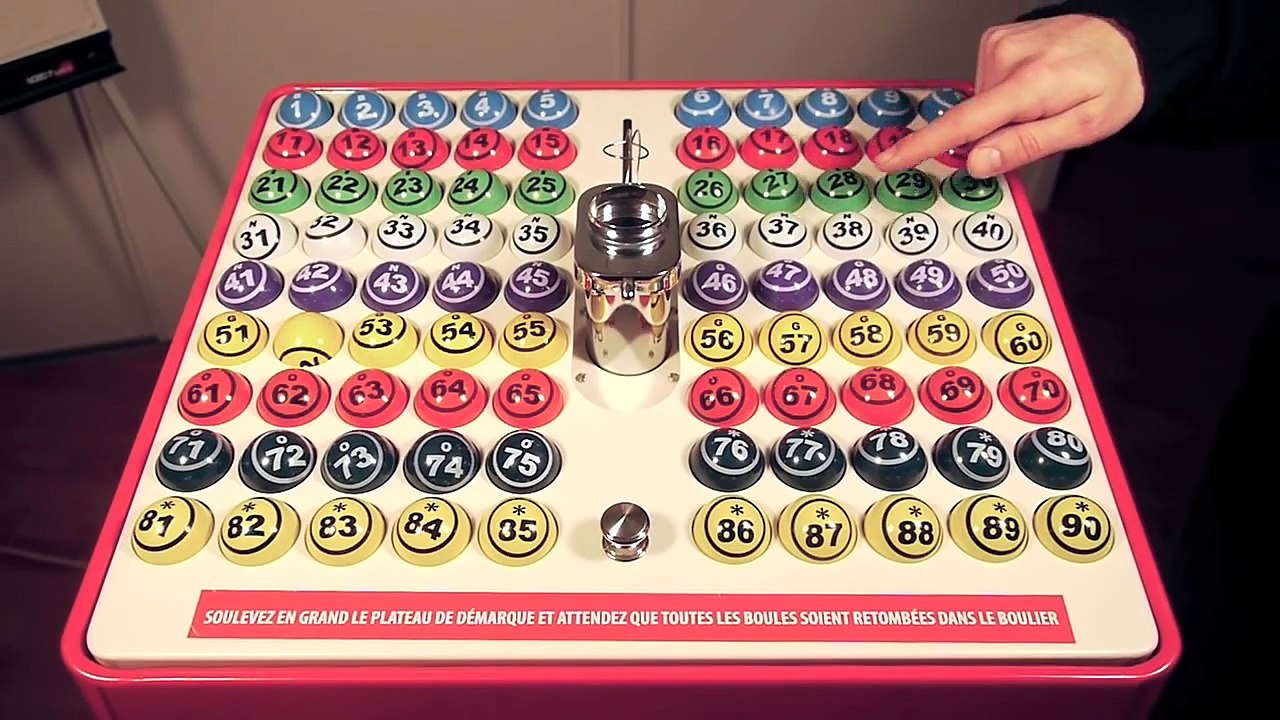 Présentation boulier à soufflerie pour les tirages de loto