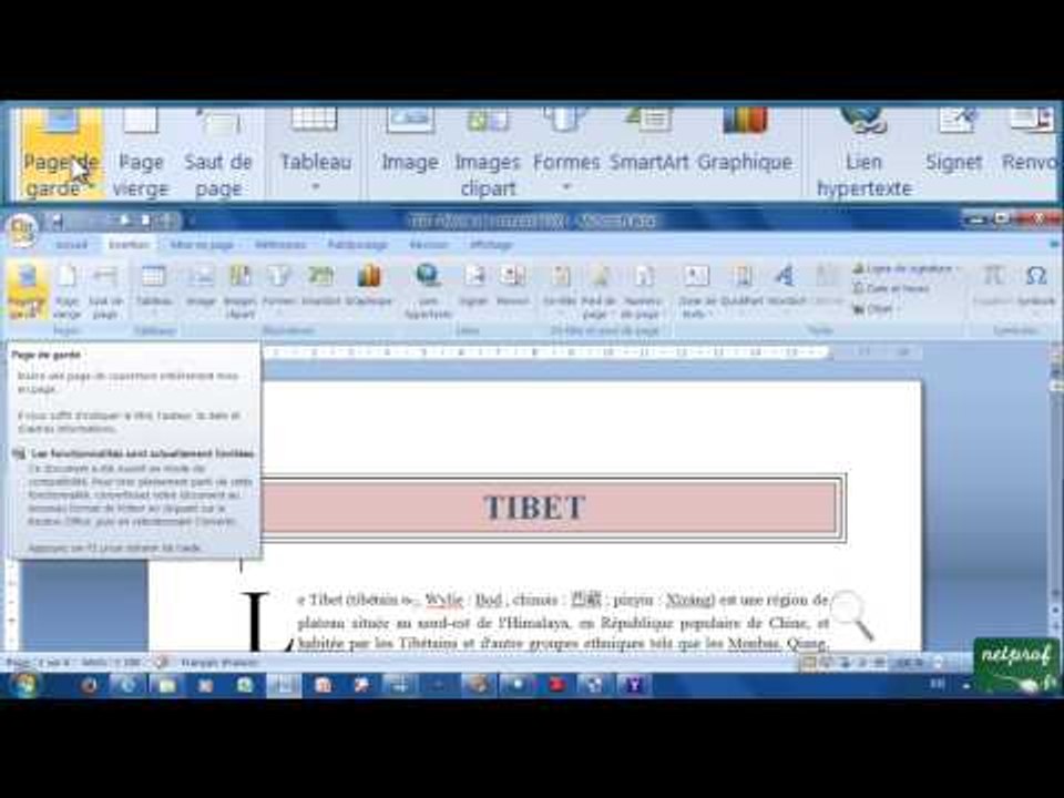 23 - Page de garde, signets renvoi, lien hypertexte