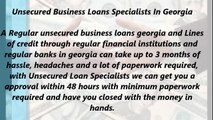Unsecured Business Loans Specialists In Georgia (866.854.7904)