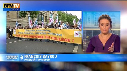 Réforme du collège publiée au JO: Bayrou appelle à une "manifestation nationale"