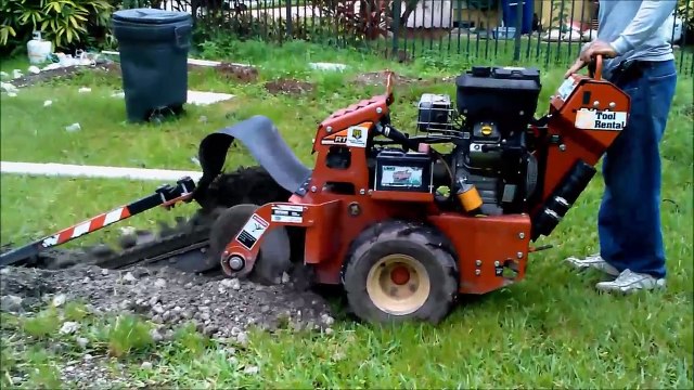 Máquina para hacer zanjas de 5 a 6 pulgadas de ancho y hasta 24 pulgadas de profundidad