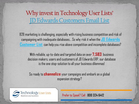 Engage with targeted customers for saving b2b marketing costs with our JD Edwards customer list