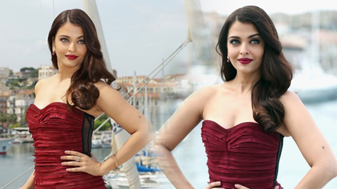 Aishwarya Rai Bachchan Stuns MAROON DRESS @ Cannes 2015