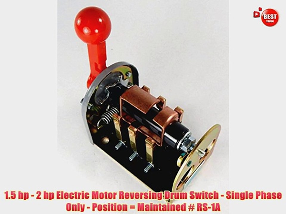 1.5 hp - 2 hp Electric Motor Reversing Drum Switch - Single Phase Only - Position =
