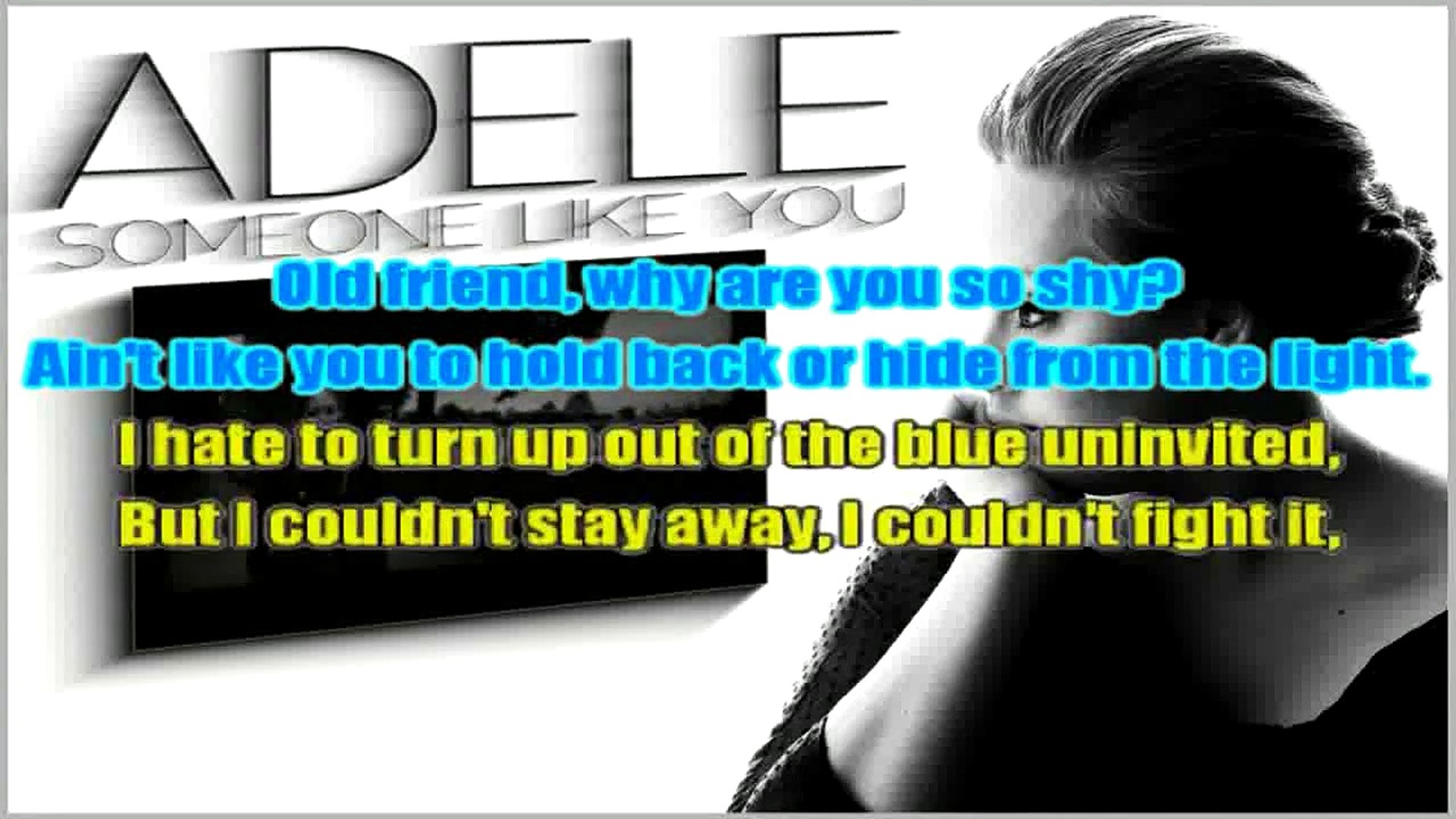 Adele Someone Like You Lyrics Karaoke Piano