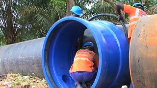 Visite du Président Ali Bongo Ondimba sur les chantiers d'adduction d'eau