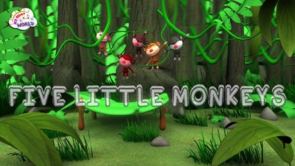 Five Little Monkeys Jumping on the Bed - 3D English Nursery Rhymes For Kids with Lyrics