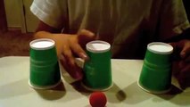 Amazing cups and balls trick: 3 cups 1 ball By:Luc