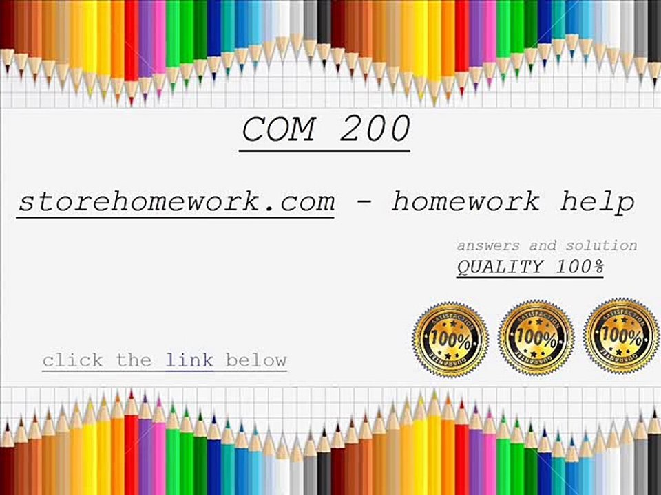 COM 200 Entire Course Interpersonal Communications