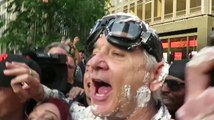 Bill Murray is Covered in Cake and in High Spirits After Drinking With Letterman