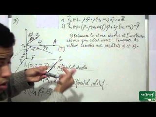 Cinématique du point matériel, exercice sur la composition de la vitesse et de l'accélération 15