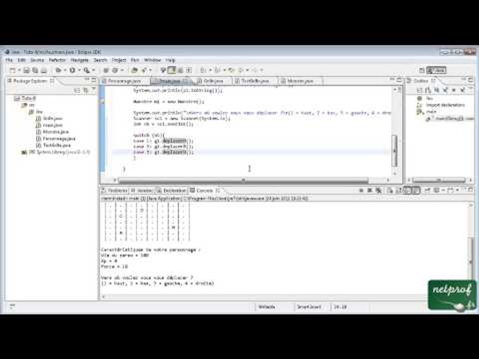 Java #8 déplacement au clavier