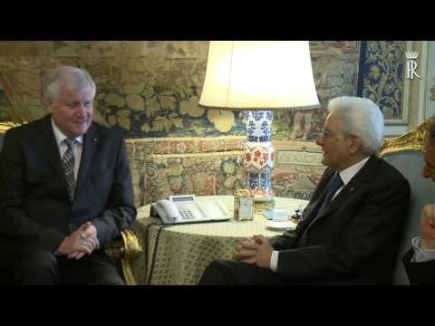 Roma - Mattarella con Horst Seehofer, Ministro Presidente dello Stato Libero di Baviera (15.05.15)