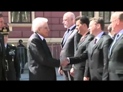 Roma - Onori militari al Presidente Mattarella nella Repubblica di Slovenia (22.04.15)