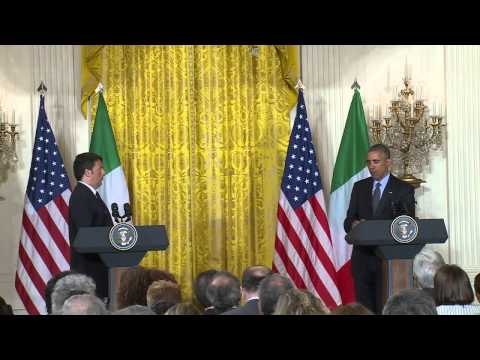 Washington - Conferenza stampa Renzi Obama alla Casa Bianca (17.04.15)