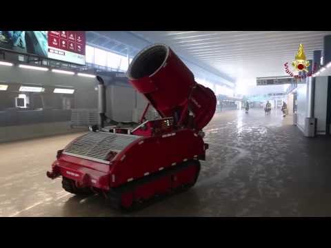 Roma - Incendio all'aeroporto di Fiumicino -2- (07.05.15)