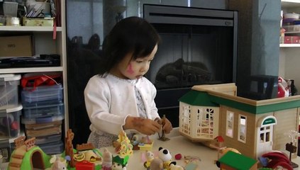 Girl And Sylvanian Families
